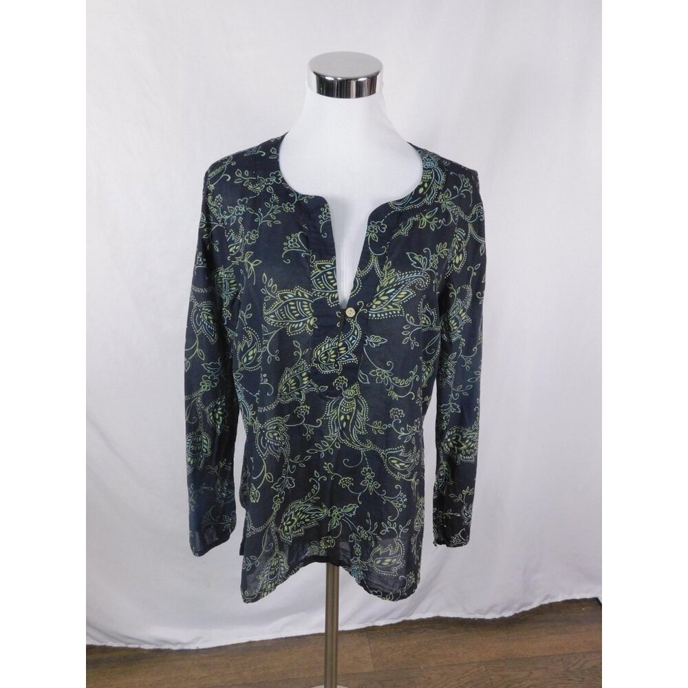 Kahala Wahine Paisley Cotton Tunic Top XL Vintage Boho - Excellent